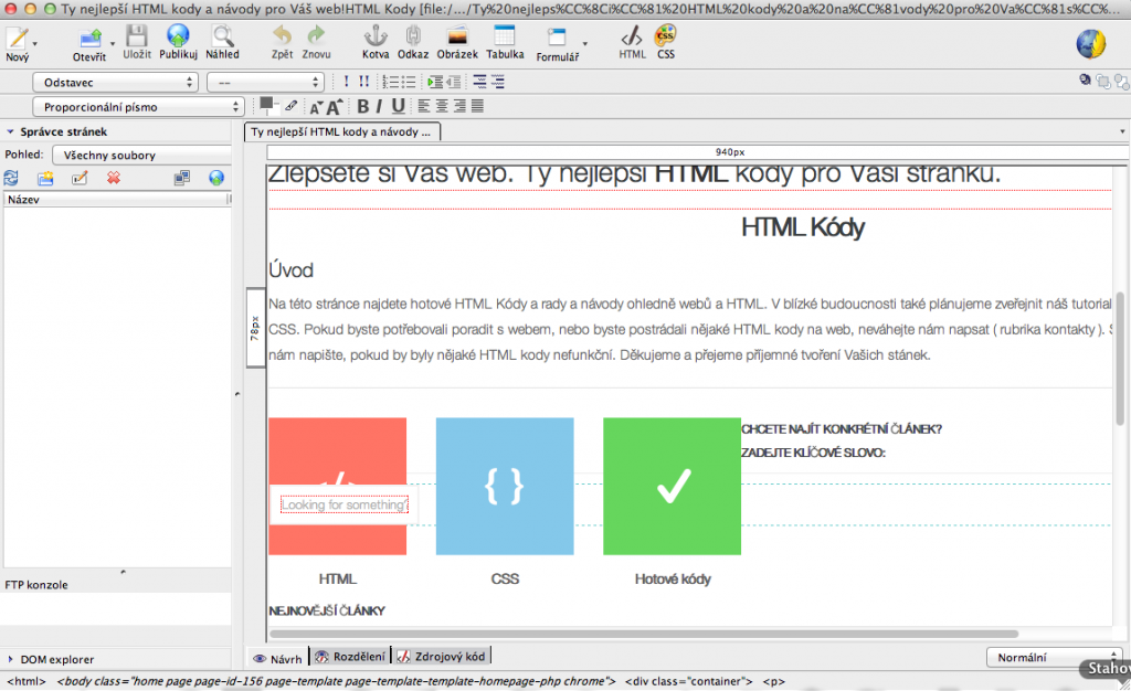 WYSIWYG editor